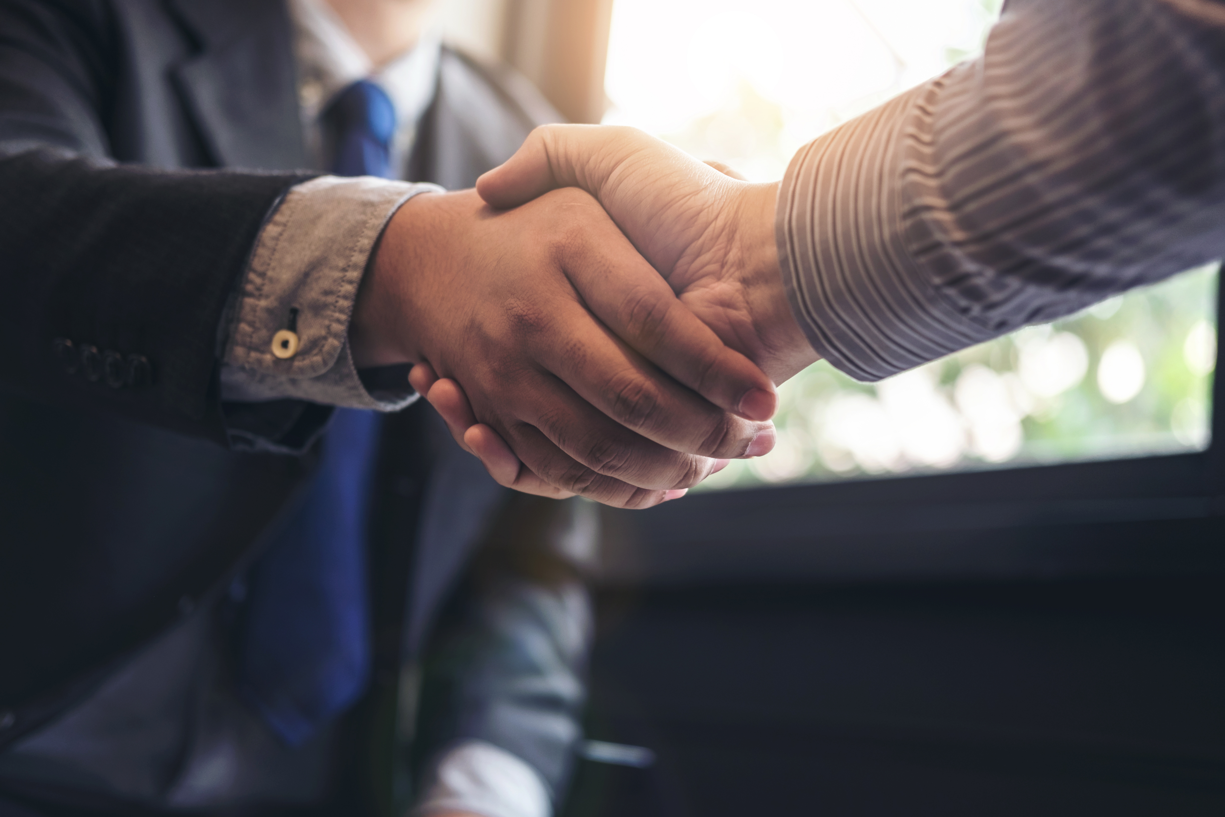 Handshake representing trust and partnership